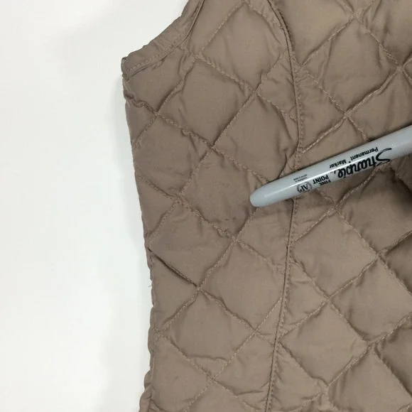 Eddie Bauer Vest Womens Medium Quilted Goose Down Brown Outdoors Hiking - Picture 9 of 16